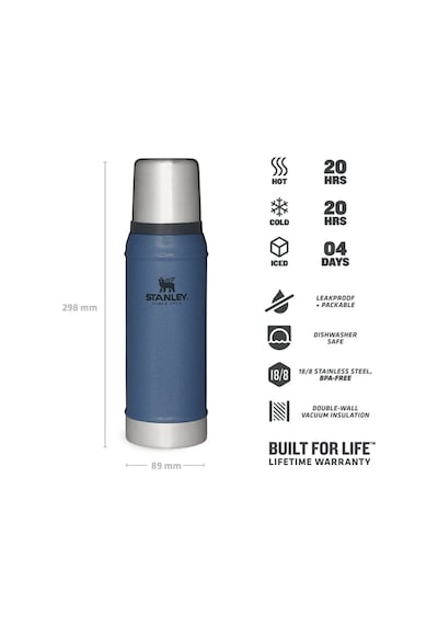 Stanley Klasik Vakumlu Paslanmaz Çelik Termos 0.75 Lt - Hammertone Lake