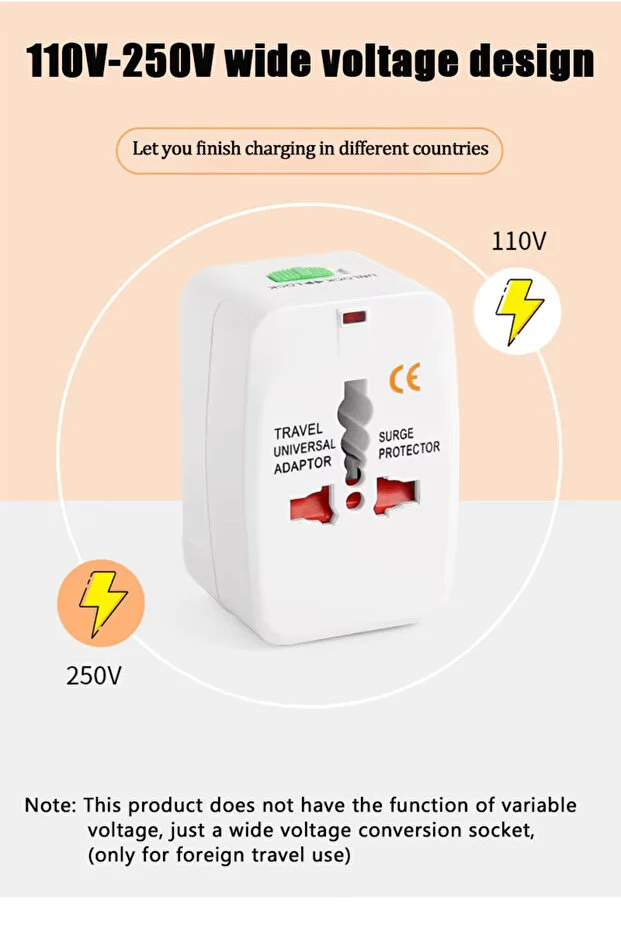+150 Ülke Üniversal Seyahat Abd İngiltere Ab Dönüştürücü Uluslararası Fiş Adaptörü Dünya Seyahat Ac Güç Şarj Adaptörü