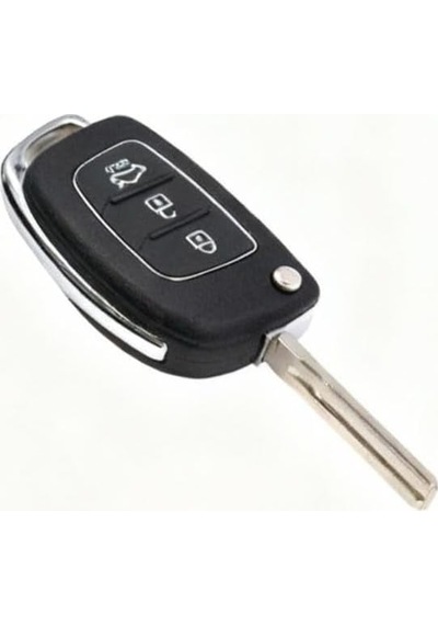Autohan Keys 3 Tuşlu Anahtar Kumanda Kabı, Accent Blue İçin, Siyah, 2013-2018 Standart