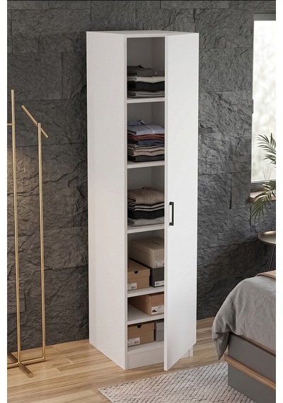 Royem Gardrop Elbise Dolabı Raflı Elbise Dolabı Beyaz