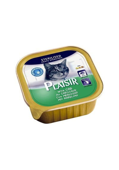 Plaisir Morina Balıklı Pate Kısırlaştırılmış Yetişkin Kedi Yaş Maması 100 G