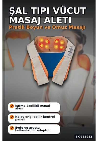 Boyun Ve Vücut Aleti Şal Tipi - Ev Ofis Ve Araç Kullanımına Uygun Bx-315982