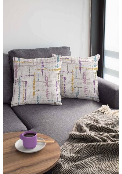 Lila Vintage Çift Taraflı Yastık Kırlent Kılıfı Krl414n11