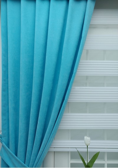 Evdepo Home Turkuaz Fon Perde Tek Kanat (536525153) Turkuaz