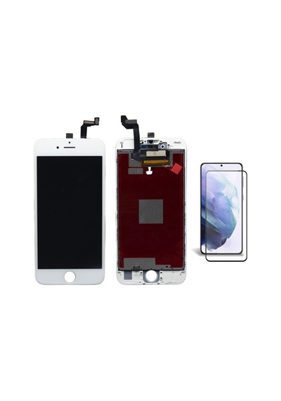 Apple Uyumlu iPhone 6s Beyaz Ekran Lcd Dokunmatik B7000 15ml Yapıştırıcı Ve Kırılmaz Cam İle Beraber Yc