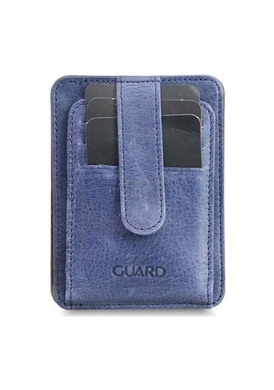 Guard Dikey Crazy Lacivert Hakiki Deri Kartlık Erkek / Kadın P5171 Lacivert