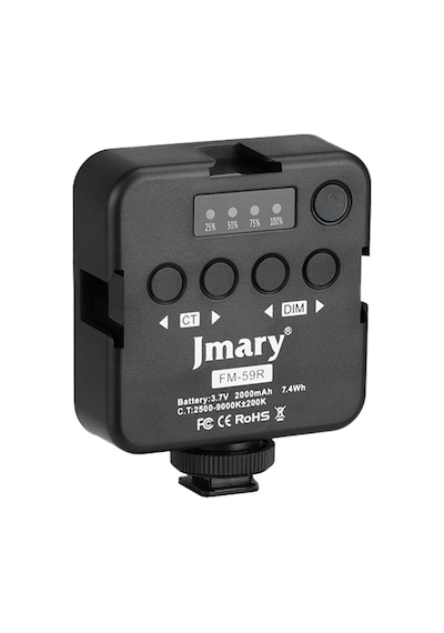 Jmary Fm-59r Telefon-kamera Üstü Pilli Aydınlatma Işığı Siyah