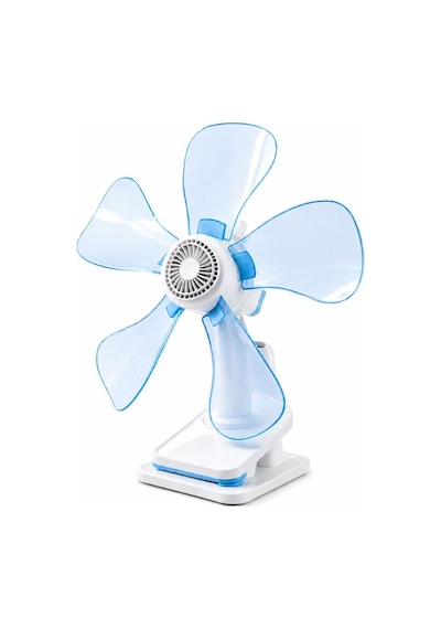 Waldern Taşınabilir, Sessiz Akrobat - Klipsli Fan - Masa Üstü Mavi Vantilatör - 32 Cm & 180 Eğim