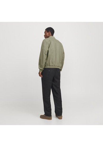 Jack & Jones Jack&jones Blaleister Linen Blend Bomber Erkek Haki Klasik Yaka Ceket Haki