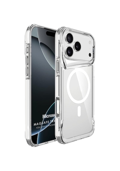 Microsonic Apple iPhone Uyumlu 17 Pro Kılıf Magsafe Trex Bumper Şeffaf -