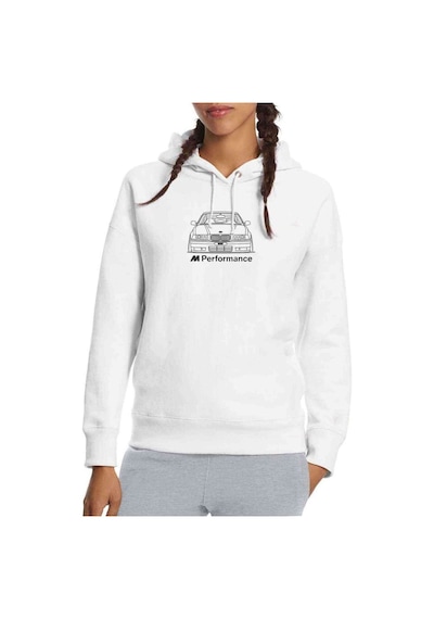 Araba M318 Baskılı Beyaz Kadın Kapşonlu Sweatshirt
