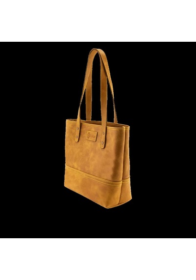 İsme Özel Tote Bag El Omuz Çantası - %100 Rainbow Deri - Ac03003 - Hardal Sarısı Hardal