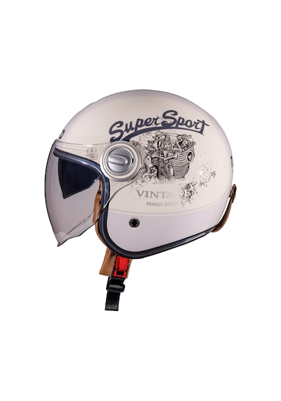 Nukro B-108 Super Sport Yazlık Motosiklet Kaskı Krem Gri