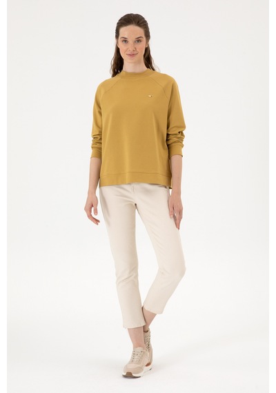 U.S. Polo Assn. Kadın Camel Regular Bisiklet Yaka Basic Sweatshırt 50313610-VR151