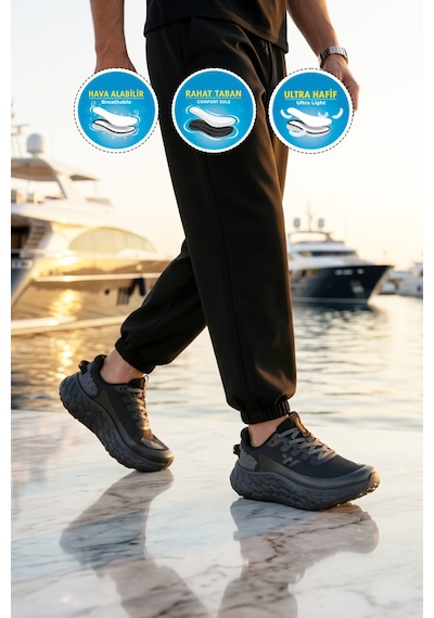 Walkway Flystep M Siyah Hafızalı Taban Erkek Spor Ayakkabı