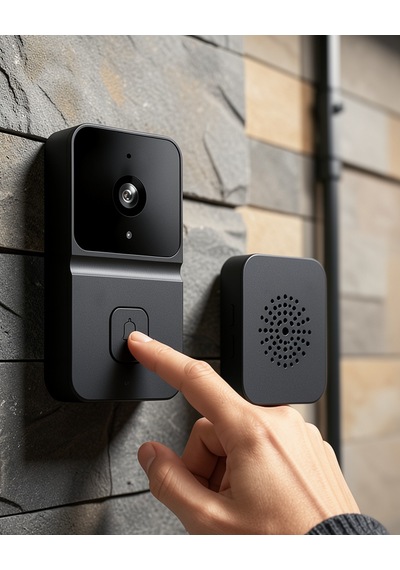 Wifi Kapı Zili Kameralı 85 Derece Açı Uczzkameralıkapızilsiyah-1-1