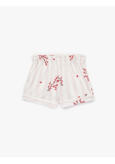 Koton Çiçek Desenli Beli Lastikli Rahat Kesim Çizgili Şort Pijama Altı Pembe Çizgili 6slk80031mw Koton Çiçek Desenli Beli Lastikli Rahat Kesim Çizgili Şort Pijama Altı Pembe Çizgili 6slk80031mw