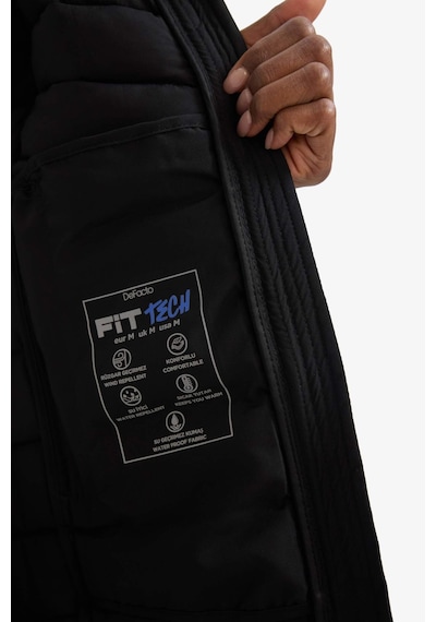 Defacto Defactofit Su İtici Regular Fit Kapüşonlu Fermuarlı Cepli Şişme Mont E9253ax25aubk81 Siyah-bk81