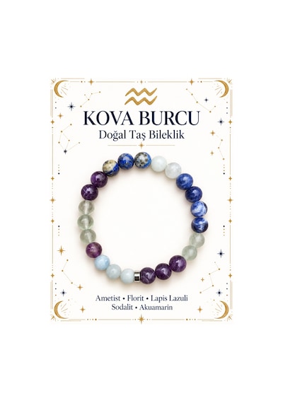 Kova Burcuna Özel Doğaltaş Bileklik Mor - 935181602 Mor