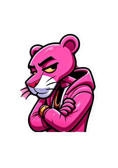 Pembe Panter Motorsiklet,cam, Laptop, Kask, Araba Sticker 15x12 Cm