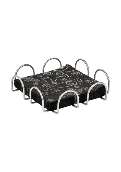 Edora Home Gümüş Masa Üstü Metal Paslanmaz Dört Element Modern Peçetelik, Lüks Sunum