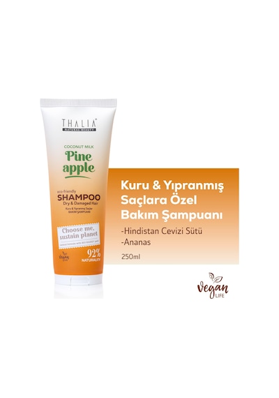 Thalia Ananas & Coconut Özlü Kuru & Yıpranmış Saçlara Özel Bakım Şampuanı 250 ML