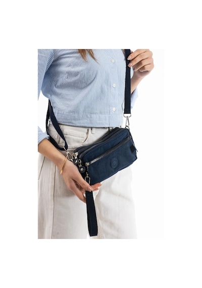 Baginn Klinkır Kumaş Mini Çapraz Askılı Kadın Çanta Yağmur Geçirmez El Askılı Çanta 20 10 Cm Mega Bag Lacivert