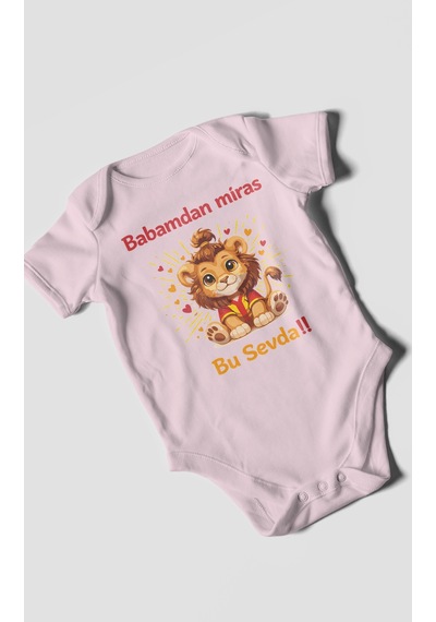 Morivokids Babadan Miras Bu Sevda Kısa Kollu Bebek Body Bebe Pembe