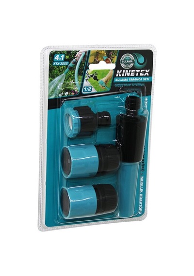 Kinetex Ktx-3222 Sulama Tabanca Bağlantı Aparatı Seti 4ın1 1/2 Hortum Lens Hortum - Musluk Adaptör