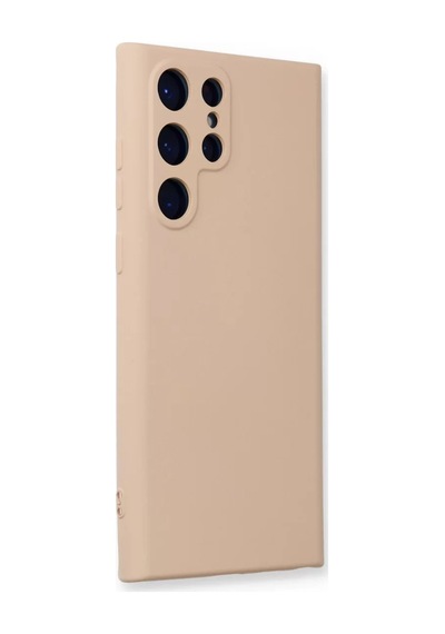 Samsung Uyumlu Galaxy S24 Ultra Uyumlu Kılıf Nano İçi Kadife Silikon - Pudra