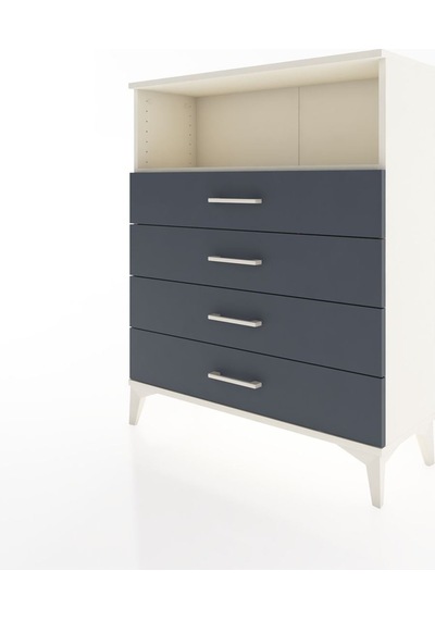 Arges Şifonyer Tek Raflı 4 Çekmeceli 88x30x106 Aytaşı-antrasit Aytaşı