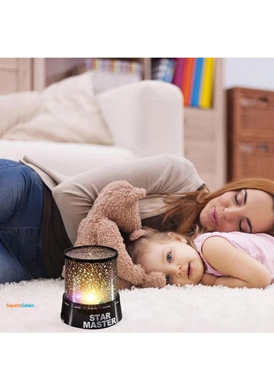 Sepetegelsin Yeni Moda Renkli Yıldızlar Led Gece Işığı Siyah