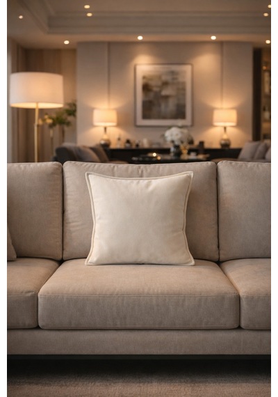 Dekoratif Kırlent Yastık, Modern Tasarım, Yumuşak Kumaş, Oturma Odası Koltuk Süs Yastığı Krem - 841126134 Krem