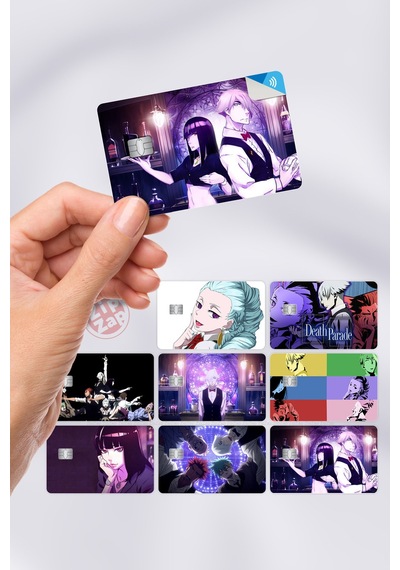 Death Parade Kart Kaplama Sticker 8 Adet Çok Renkli
