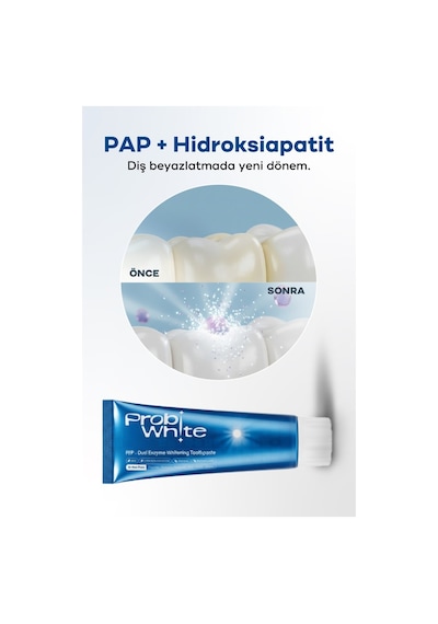 Probiwhite Beyazlatıcı Diş Macunu-pap Teknolojili,mikro Hidroksiapatit+enzim Formül,vegan - 3'lü Paket