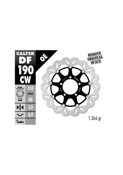 Kawasaki Ninja Zx-6r Ön Fren Diski 310 Mm 2013-2018 Galfer Dalgalı Hareketli Alüminyum Disk