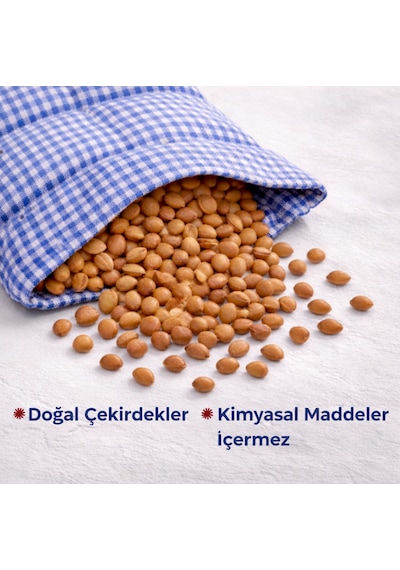 Strauss Home Kiraz Çekirdeği Yastığı Mikrodalga, Boyun Ve Omuz Kiraz Çekirdeği Yastığı, Pamuk Kumaş 50x20cm Deniz Mavisi