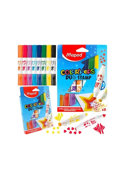 Color'peps Duo Stamp Mühürlü Jumbo Keçeli Kalem 8'li 846808 Karışık