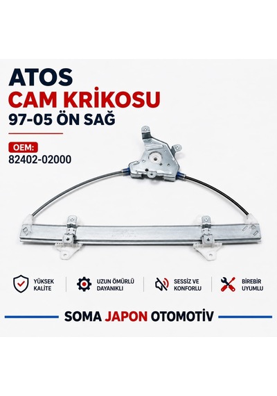 Hyundaı Atos 97-05 Ön Sağ Cam KRİKOSU Motorsuz 82402 02000