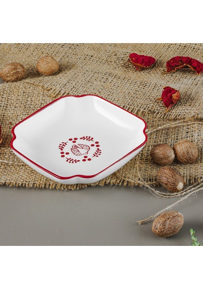 Aryıldız Red Bird Köşeli Tabak 10 Cm Çok Renkli