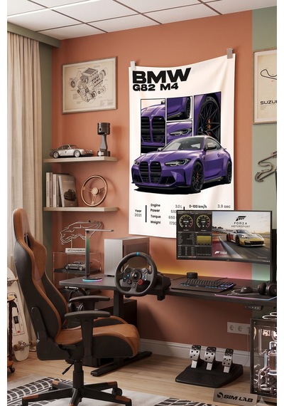 Bmw G82 M4 Dekoratif Duvar Örtüsü Duvar Halısı Reaste