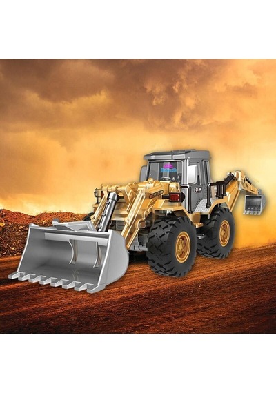 Oyuncak Metal Buldozer Ekskavatör Kepçe İş Makinası 32 Cm