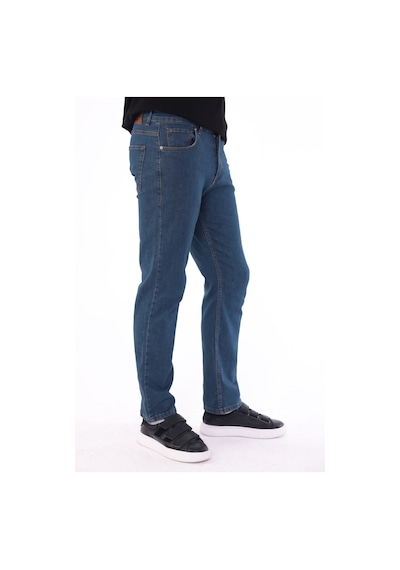 Blayn Jeans Erkek Tint Efekt Diz İzi Yapmayan Pamuklu Esnek Denim Jean Kot Pantolon Regular Kalıp Petrol Mavisi Açık