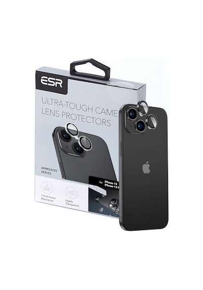 Apple Uyumlu iPhone  15 / 15 Plus Kamera Lens Koruyucu Siyah Siyah