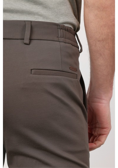 İmza Haki Yan Cep Kendinden Desenli Örme Jogger Slim Fit Esnek Pantolon 1003260174