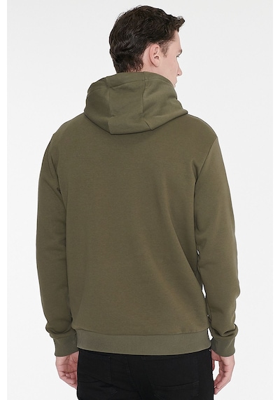 AC&Co / Altınyıldız Classics Erkek Haki Standart Fit Normal Kesim Kapüşonlu Kanguru Cepli Pamuklu Sweatshirt Haki