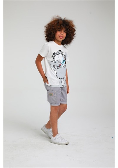 Jack Lions Erkek Çocuk Pamuklu Garfield Tshirt-12842-beyaz Beyaz