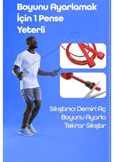 Basic Atlama İpi Uzunluk Ayarlanabilir Atlama Sekme İpi Jump Rope 515