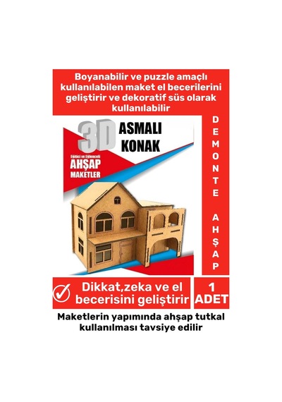 Özel 3d Görsel Zeka Geliştirici Boyanabilir Çocuk Yetişkin Puzzle Dekoratif Demonte Ahşap Oyun Maket