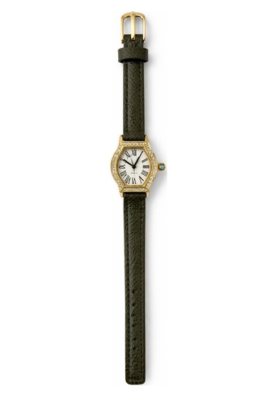 Cazion Süet Deri Kayış Gold Kasa Taş Detaylı Kadın Vintage Retro Saat Bakır